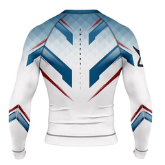 8 Weapons Longsleeve Rash Guard 8 Weapons Rashguard LS Shift White-Navy-Red