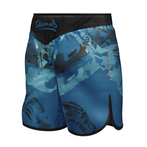 8 Weapons MMA Shorts 8 Weapons Fight Shorts Shift White-Navy-Red