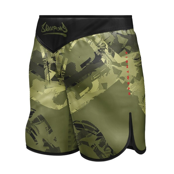 8 Weapons MMA Shorts 8 Weapons Fight Shorts Hit 2.0 Olive-Black