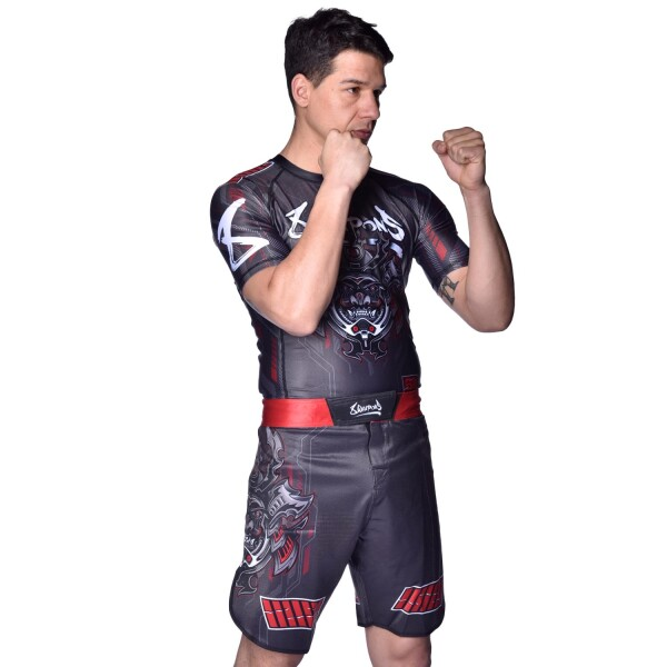 8 Weapons MMA Shorts 8 Weapons Fight Shorts Samurai 2.0 Black-Red