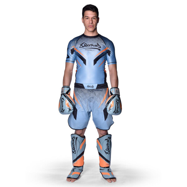 8 Weapons MMA Shorts 8 Weapons Fight Shorts Shift Ice-Grey-Orange