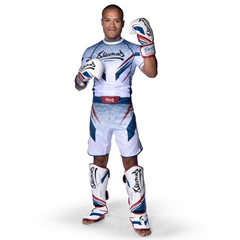 8 Weapons MMA Shorts 8 Weapons Fight Shorts Shift White-Navy-Red