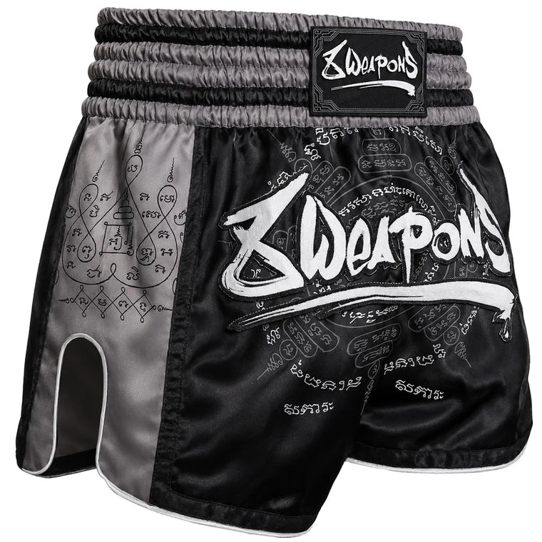 8 Weapons Muay Thai Shorts 8 Ways Yant 2.0 Black-Black