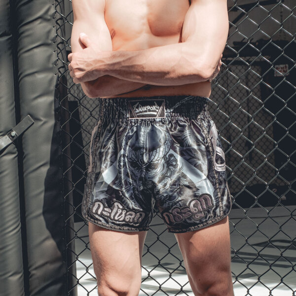 8 Weapons Muay Thai Shorts 8 Weapons Muay Thai Shorts Bone Island Black