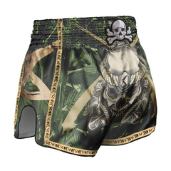 8 Weapons Muay Thai Shorts 8 Weapons Muay Thai Shorts Bone Island Olive-Gold
