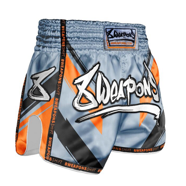 8 Weapons Muay Thai Shorts 8 Weapons Muay Thai Shorts Shif, Ice-Grey-Orange