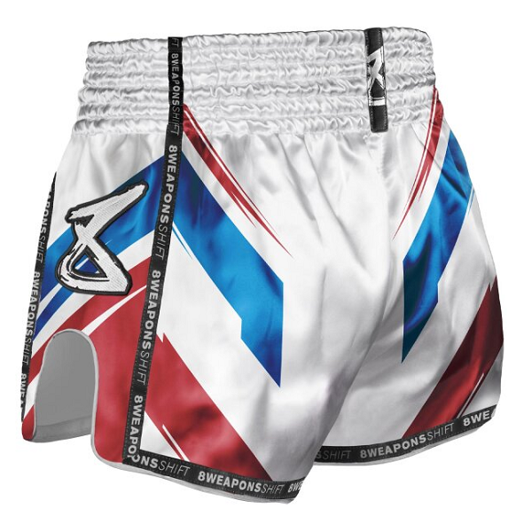 8 Weapons Muay Thai Shorts 8 Weapons Muay Thai Shorts Shift White-Navy-Red