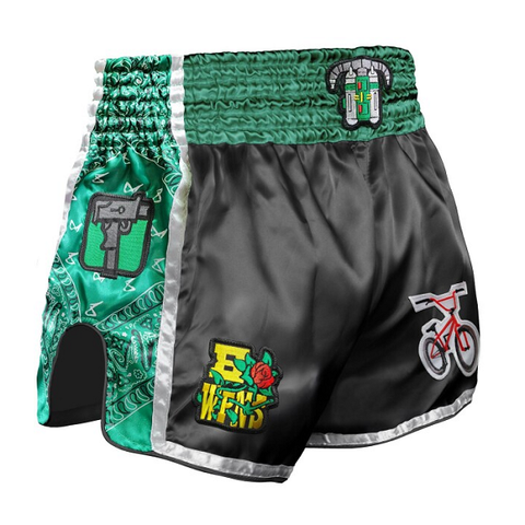 8 Weapons Muay Thai Shorts 8 Weapons Muay Thai Shorts Bone Island Olive-Gold