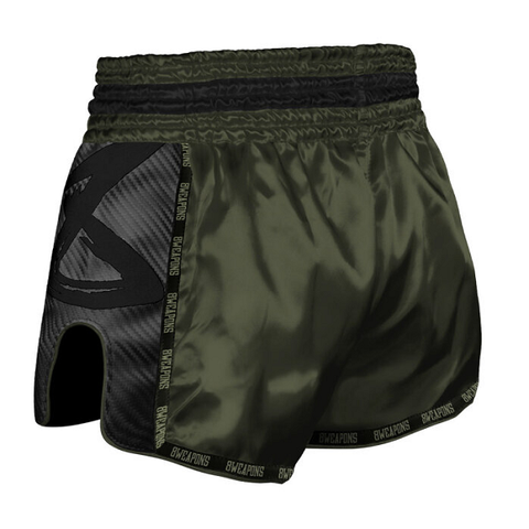 8 Weapons Muay Thai Shorts 8 Weapons Muay Thai Shorts Bone Island Olive-Gold
