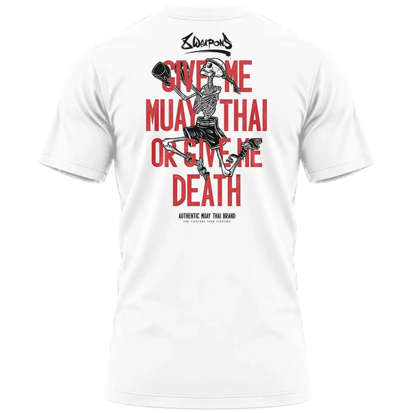 8 Weapons Muay Thai T Shirts 8 WEAPONS T-Shirt Skeleton White