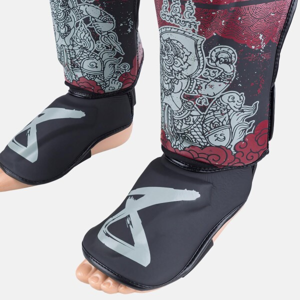 8 Weapons Shin Guards 8 Weapons Shin Guards Hanuman Yant Black-Red