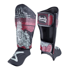 8 Weapons Shin Guards 8 Weapons Shin Guards Hanuman Yant Black-Red