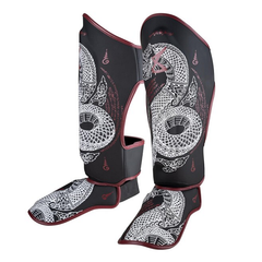 8 Weapons Shin Guards 8 Weapons Shin Guards Sak Yant Naga Black-Maroon