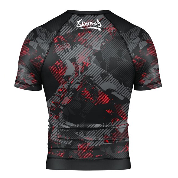 8 Weapons Short Sleeve Rashguards 8 Weapons Rashguard SS Hit 2.0 Black-Red