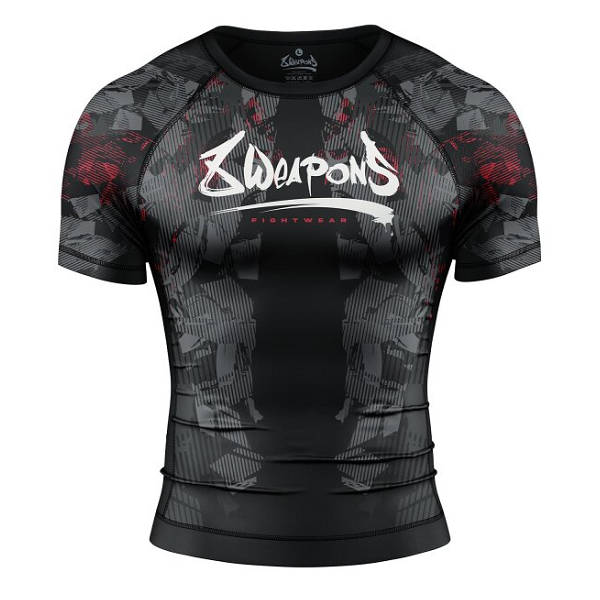 8 Weapons Rashguard SS Hit 2.0 Black-Red