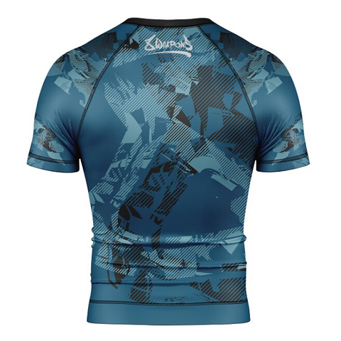 8 Weapons Short Sleeve Rashguards 8 Weapons Rashguard SS Shift Ice-Grey-Orange