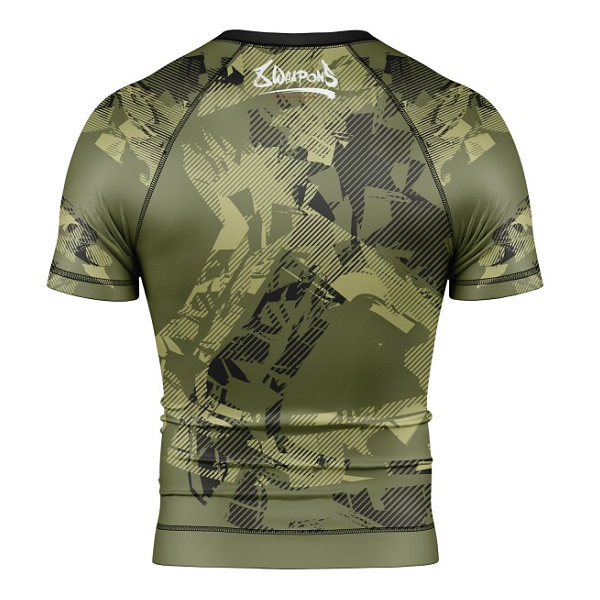 8 Weapons Short Sleeve Rashguards 8 Weapons Rashguard SS Hit 2.0 Olive-Black