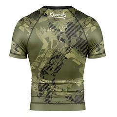 8 Weapons Short Sleeve Rashguards 8 Weapons Rashguard SS Hit 2.0 Olive-Black
