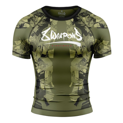 8 Weapons Rashguard SS Hit 2.0 Olive-Black