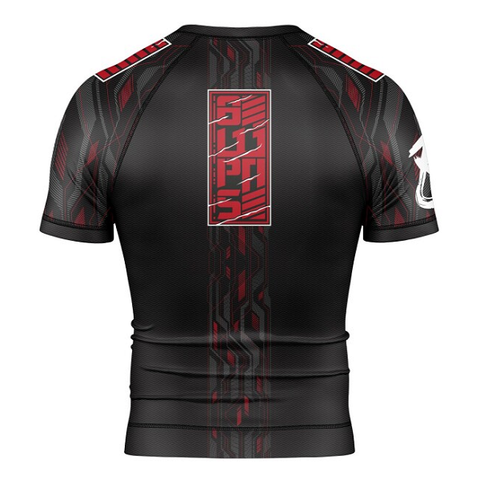 8 Weapons Short Sleeve Rashguards 8 Weapons Rashguard SS Shift Ice-Grey-Orange