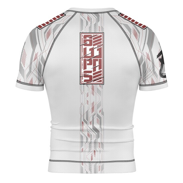 8 Weapons Short Sleeve Rashguards 8 Weapons Rashguard SS Samurai 2.0 White-Red