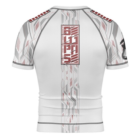 8 Weapons Short Sleeve Rashguards 8 Weapons Rashguard SS Shift Ice-Grey-Orange