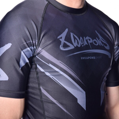 8 Weapons Short Sleeve Rashguards 8 Weapons Rashguard SS Shift Black-Matt