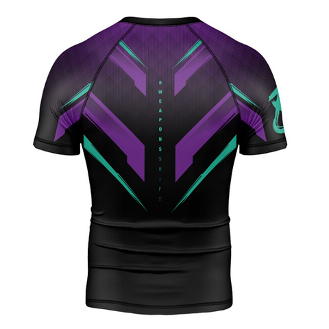8 Weapons Short Sleeve Rashguards 8 Weapons Rashguard SS Shift Ice-Grey-Orange