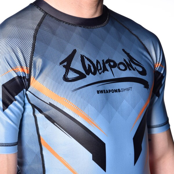 8 Weapons Short Sleeve Rashguards 8 Weapons Rashguard SS Shift Ice-Grey-Orange