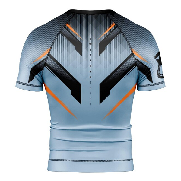 8 Weapons Short Sleeve Rashguards 8 Weapons Rashguard SS Shift Ice-Grey-Orange