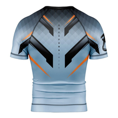 8 Weapons Short Sleeve Rashguards 8 Weapons Rashguard SS Shift Ice-Grey-Orange