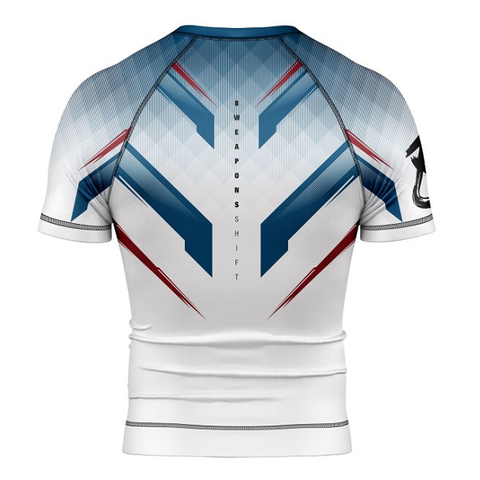 8 Weapons Short Sleeve Rashguards 8 Weapons Rashguard SS Shift Ice-Grey-Orange