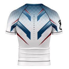8 Weapons Short Sleeve Rashguards 8 Weapons Rashguard SS Shift White-Navy-Red