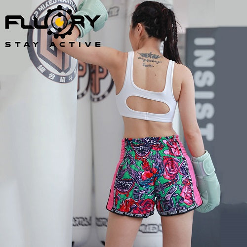 Fluory Eternity Tattoo Retro Muay Thai Shorts Pink