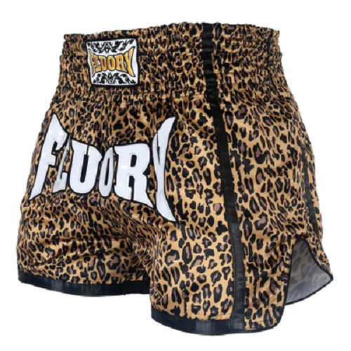 Fluory Leopard Print Retro Muay Thai Shorts