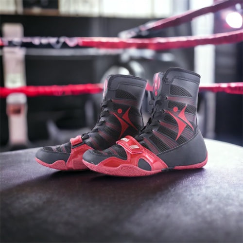 Kangrui Pro High Top Boxing Shoes Black