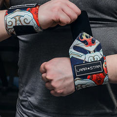 Lara Star Japanese Print Gym Wrist Supports