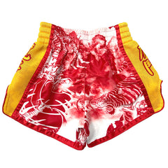 Fluory Eternity Luna Retro Muay Thai Shorts Red Yellow