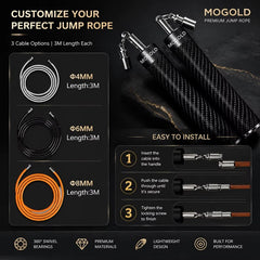 Mogold Quick Release Carbon Jump Rope Set