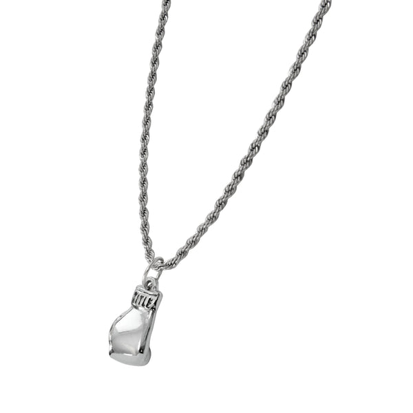 TITLE Boxing Single Silver Glove Necklace