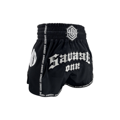 Savage One Black Muay Thai Shorts