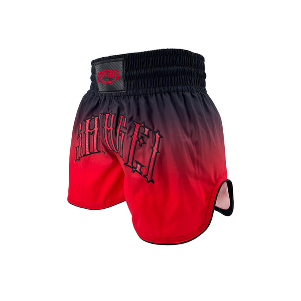 Savage One Red Fade Muay Thai Shorts