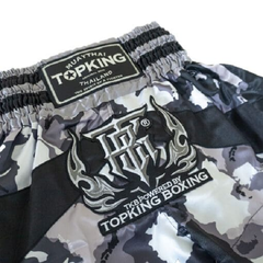 Top King Camo Muay Thai Shorts Grey