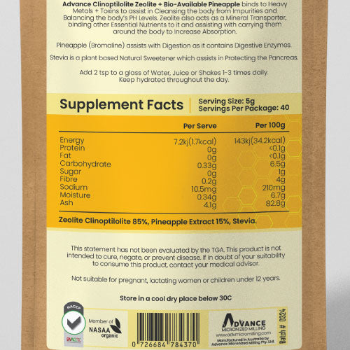 Advance Clinoptilolite Zeolite Powder + Bio-Available Pineapple