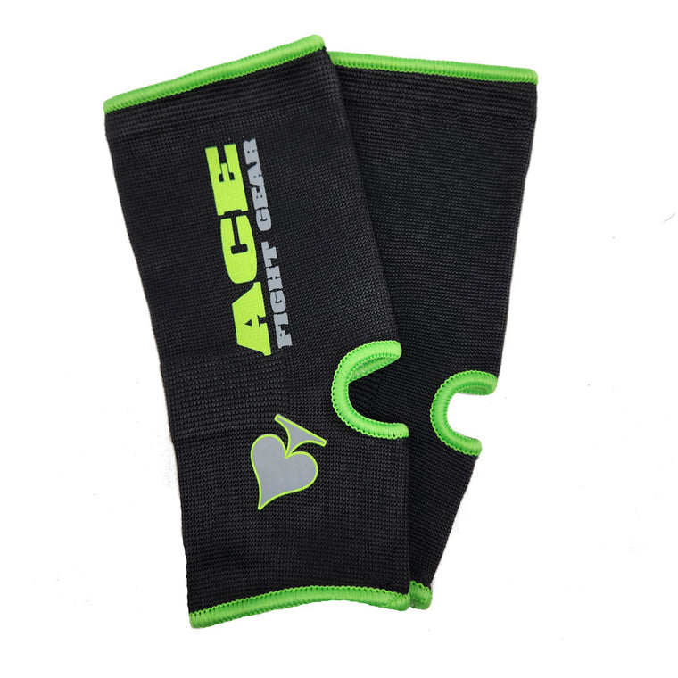 Ace Ill Fortune Muay Thai Ankle Supports - Black/Green