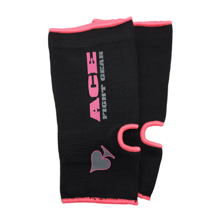 Ace Ill Fortune Muay Thai Ankle Supports - Black/Pink