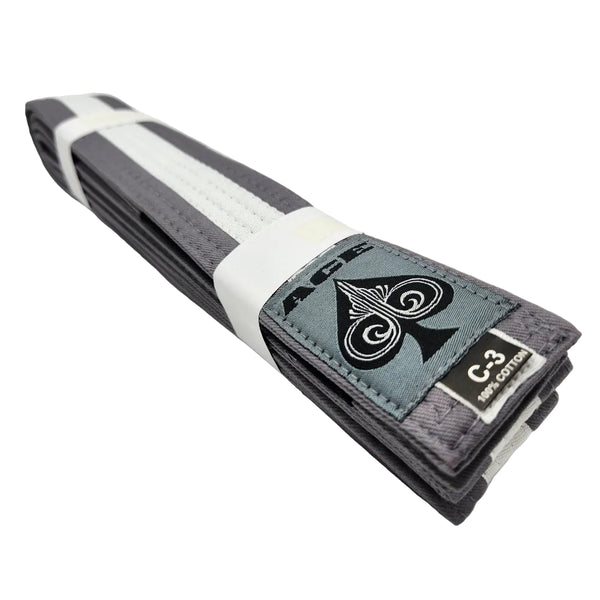 Ace Fight Gear BJJ Belts Grey/White / C00 Ace IBJJF Kids BJJ Belt