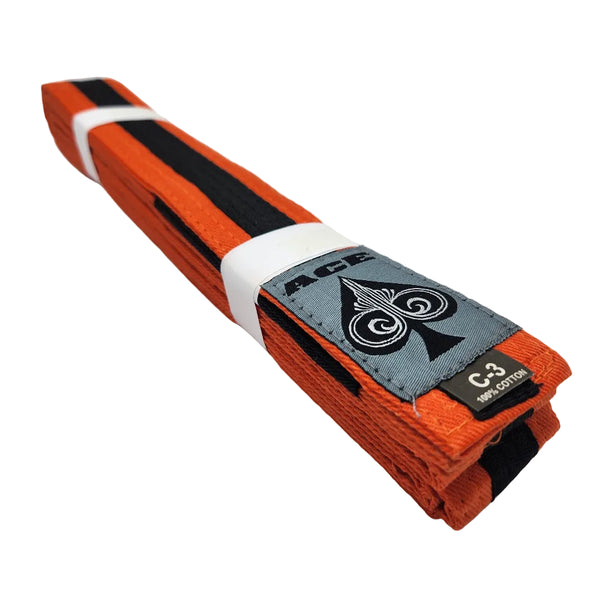 Ace Fight Gear BJJ Belts Orange/Black / C00 Ace IBJJF Kids BJJ Belt