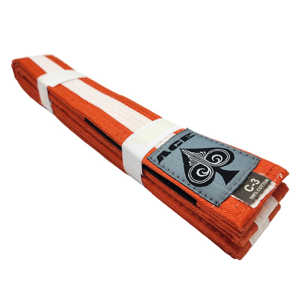 Ace Fight Gear BJJ Belts Orange/White / C00 Ace IBJJF Kids BJJ Belt