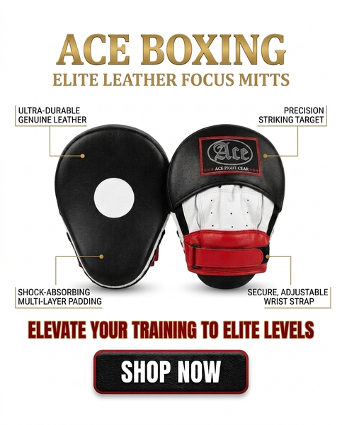Ace Fight Gear Focus Mitts Ace Boxing Elite Leather Focus Mitts